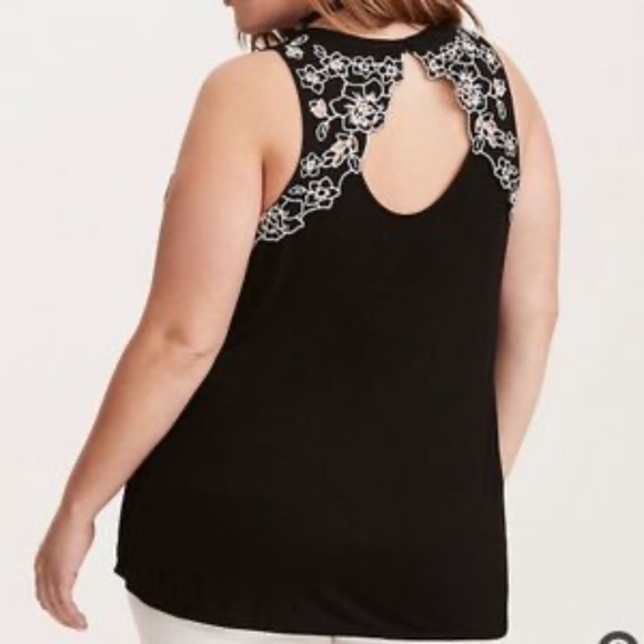 Torrid black embroidered tunic tank - Picture 4 of 8